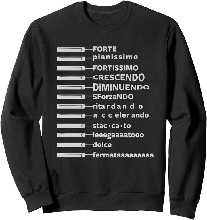 Musikdynamik Theorie Musiker Piano Forte Lustiges Musik Sweatshirt