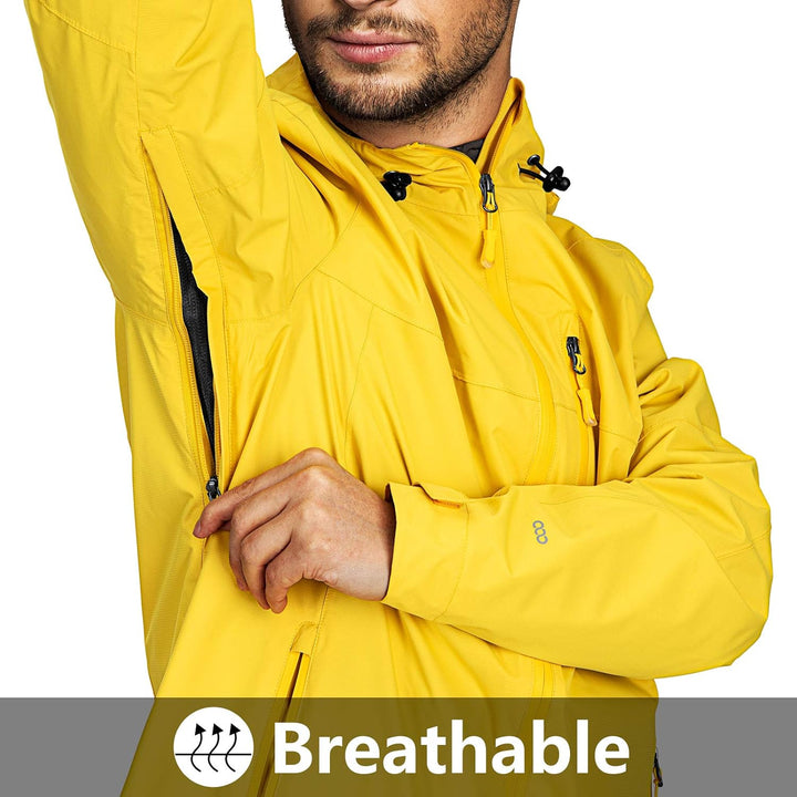 33,000ft Regenjacke Herren Wasserdicht Outdoorjacke Leichte Freizeitjacke Packbare Windjacke Fahrrad