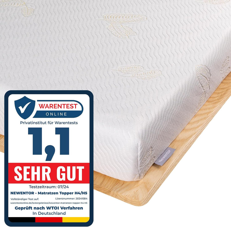 Newentor® Matratzen Topper 80x200cm H4 H5 Hart, Matratzentopper 80x200 Gel Boxspringbett Schlafsofa,