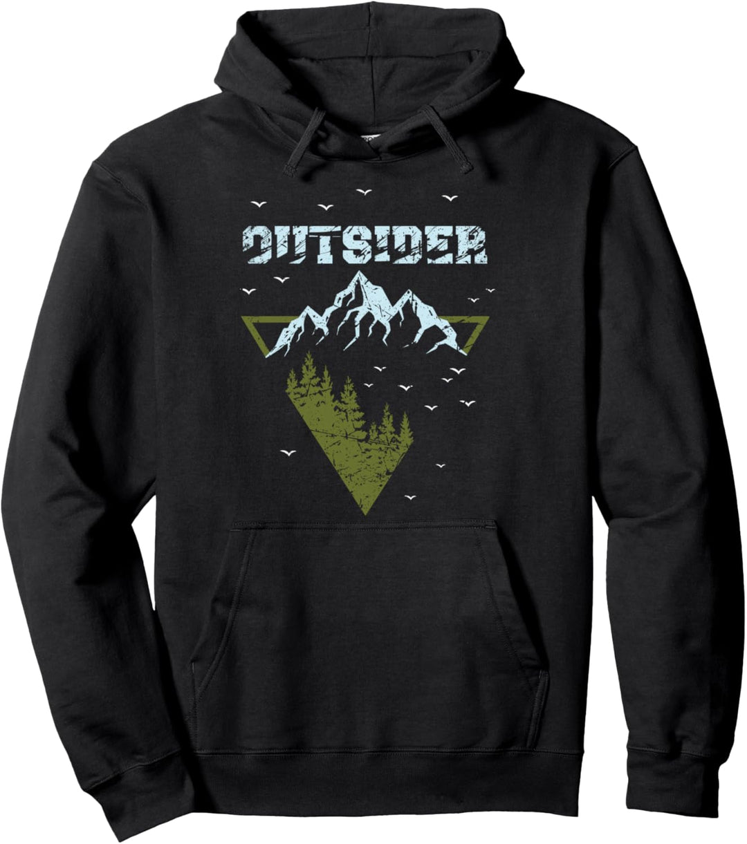 Wandern Outsider Spruch für die Berge Pullover Hoodie