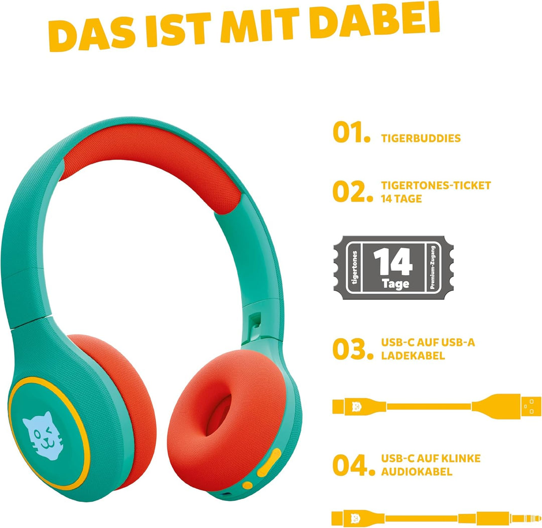 tigerbuddies Bluetooth Kinderkopfhörer | grün, grün