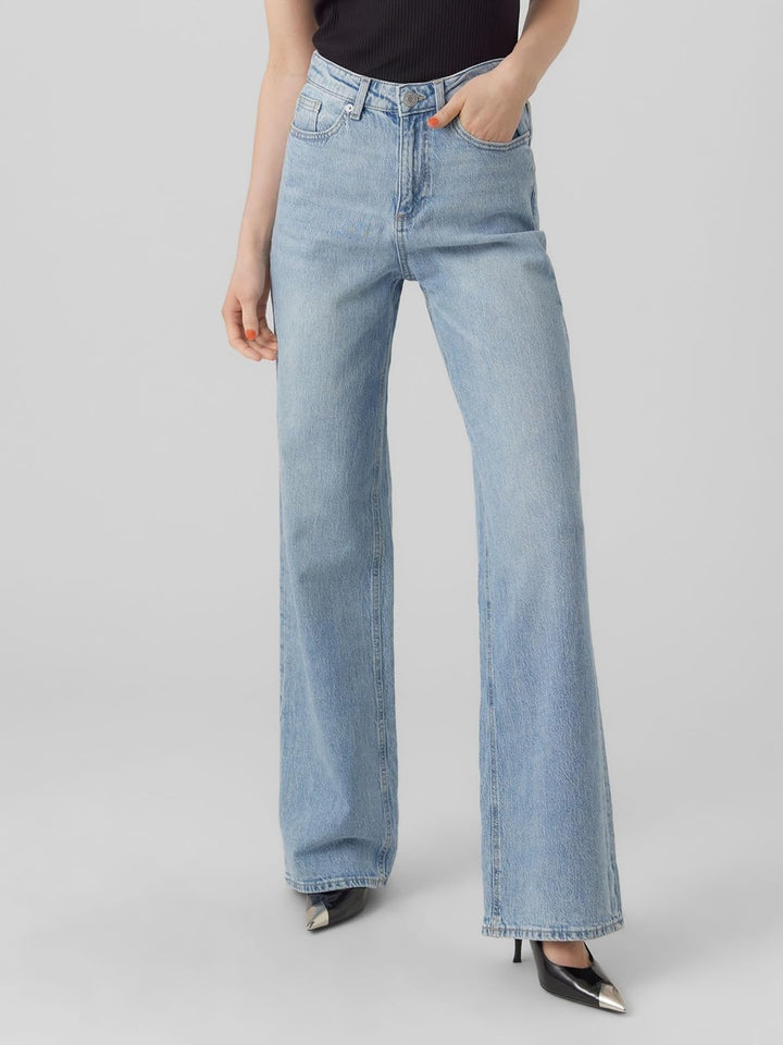 Vero Moda Female Weit geschnitten VMTESSA Hohe Taille Weiter Beinschnitt Jeans 25W / 30L Light Blue