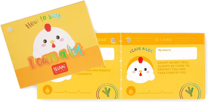 Legami - Super Soft Plush Plüsch, Hen Thema, Mini Grösse, mit personalisierbarer ID Karte, Steht all