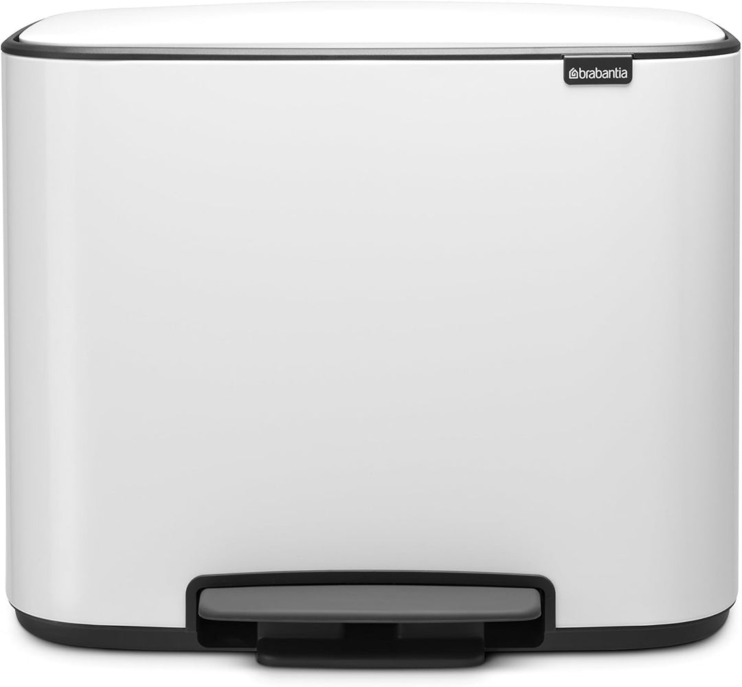 Brabantia Bo Treteimer 36 L Abfalleimer, Metall, Weiss, 54 x 36.5 x 44 cm, 1 Einheiten 1 Inneneimer