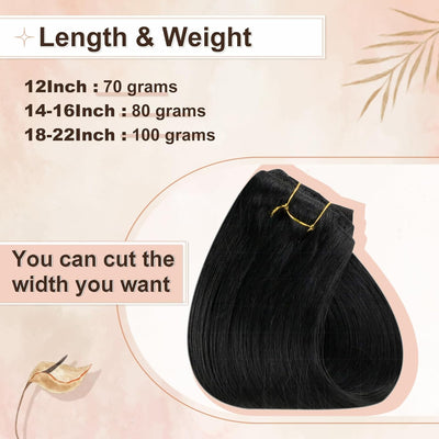 Hetto Echthaar Tressen Extensions Schwarz 50cm Tressen Echthaar Extensions Remy Extensions Tressen E
