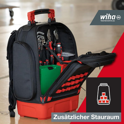 Wiha Mechaniker Werkzeugrucksack 41-tlg. I mit Mechaniker Grundausstattung I stabiler Standboden I m