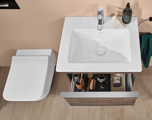 Villeroy & Boch Venticello WC-Sitz SlimSeat - Toilettendeckel mit Absenkautomatik - Abnehmbarer, bru