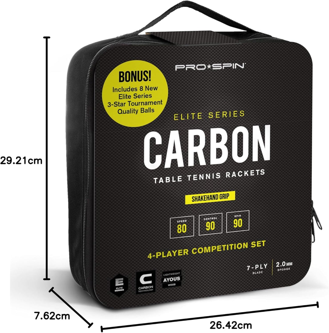 PRO SPIN Tischtennisschläger - Carbon Profischläger, Überlegener Präzision, Spin - Profi-Obergummi,