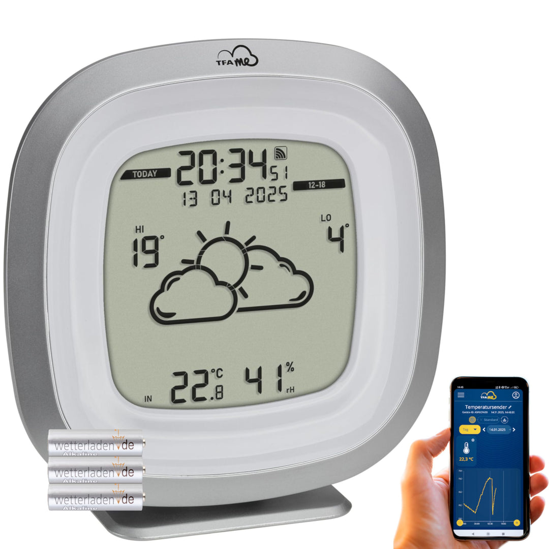 TFA Dostmann WLAN Wetterstation TFA.me ID-03, 35.8101, Profi-Wettervorhersage durch wetter.com 4 Tag