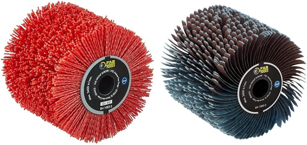 Fartools 110886 Bürste aus Nylon, Schleifmittel, Durchmesser 120 mm, Länge 100 mm & 110869 Schleifri