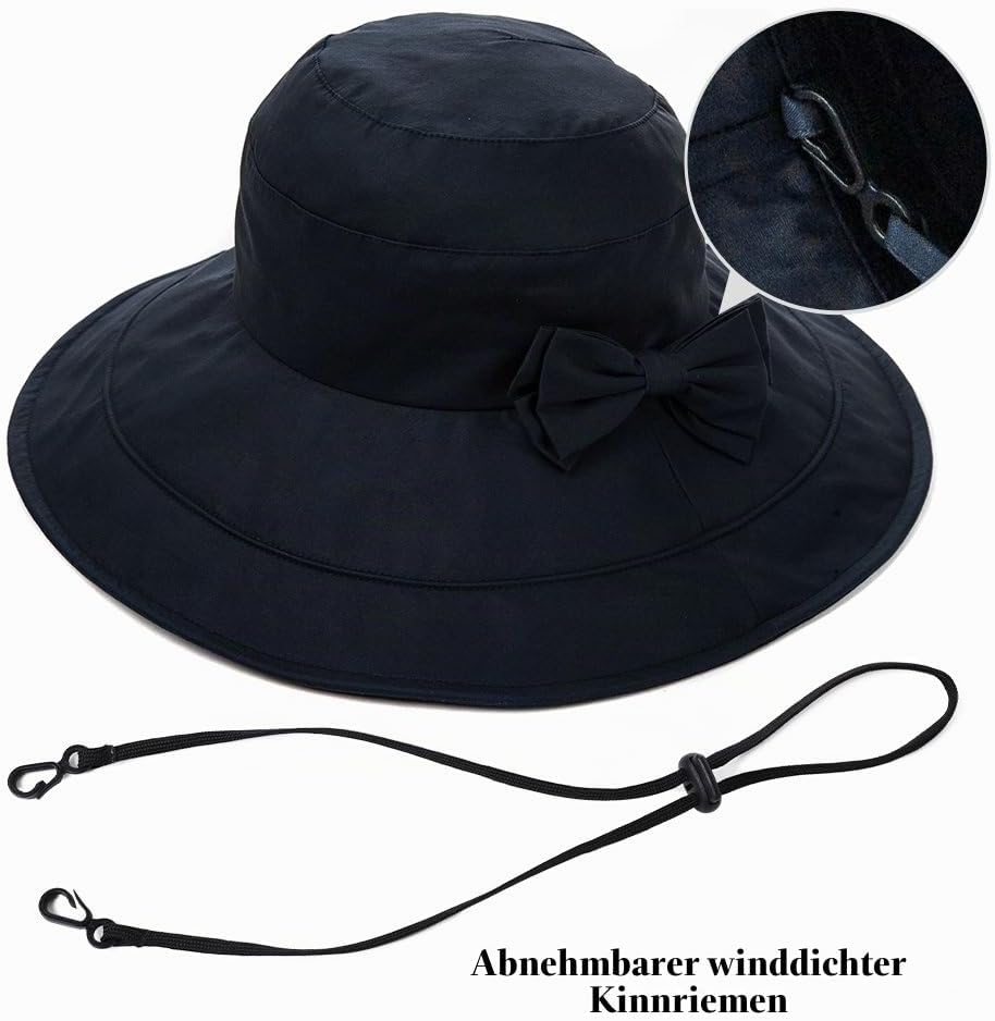Comhats Sonnenhüte für Frauen mit breiter Krempe, UPF 50 UV-Sonnenschutz, faltbar, Sommer-Strandhut,