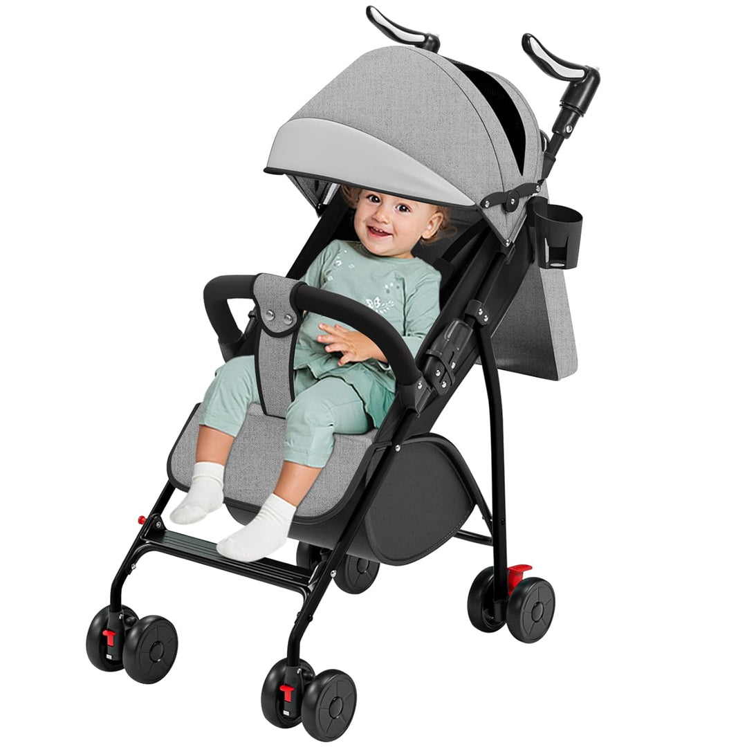 Kinderwagen für Babys, Kinderwagen mit Sonnenschirm, faltbarer Kinderwagen mit Baumwollpads und Mosk