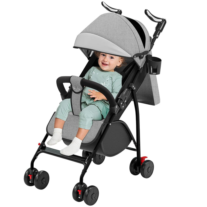 Kinderwagen für Babys, Kinderwagen mit Sonnenschirm, faltbarer Kinderwagen mit Baumwollpads und Mosk