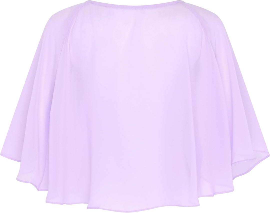 Bolerose weich Hochzeit Umhängetuch Abend Durchsichtiges Chiffon Überwurf Umhang Schultertuch Fliede
