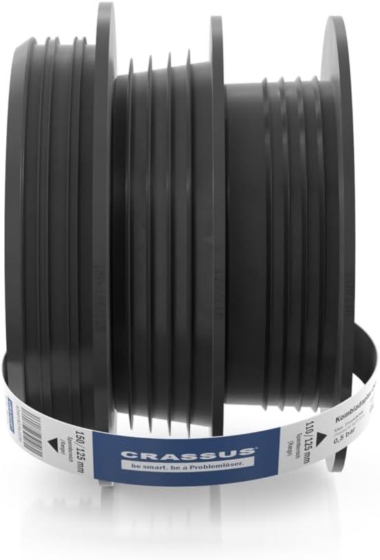 Crassus Kombiadapter CKA, TPE, 1 Stück, 150-125 / 110 mm, CRA10107 150|125 mm auf 125/110 mm, 150|12