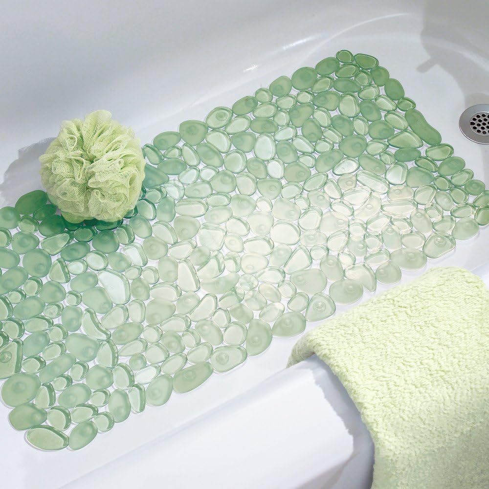InterDesign 80012EU Pebblz Badewannenmatte, grün, Grün