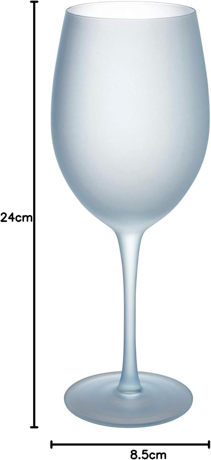 Villa d'Este Home Tivoli Shades of Blue Gläser, 6 Stück, frosted Glas, 550 ml