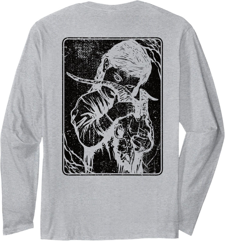 Backprint Black Satanic Okkult Art Evil 666 Antichrist Goth Langarmshirt