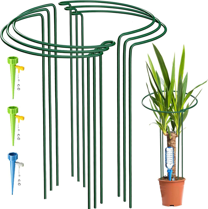 KAZITOO 6 Stück grosse 60cm hohe Bogen Pflanze Stützpfähle, 4mm starker Metallgarten unterstützt grü