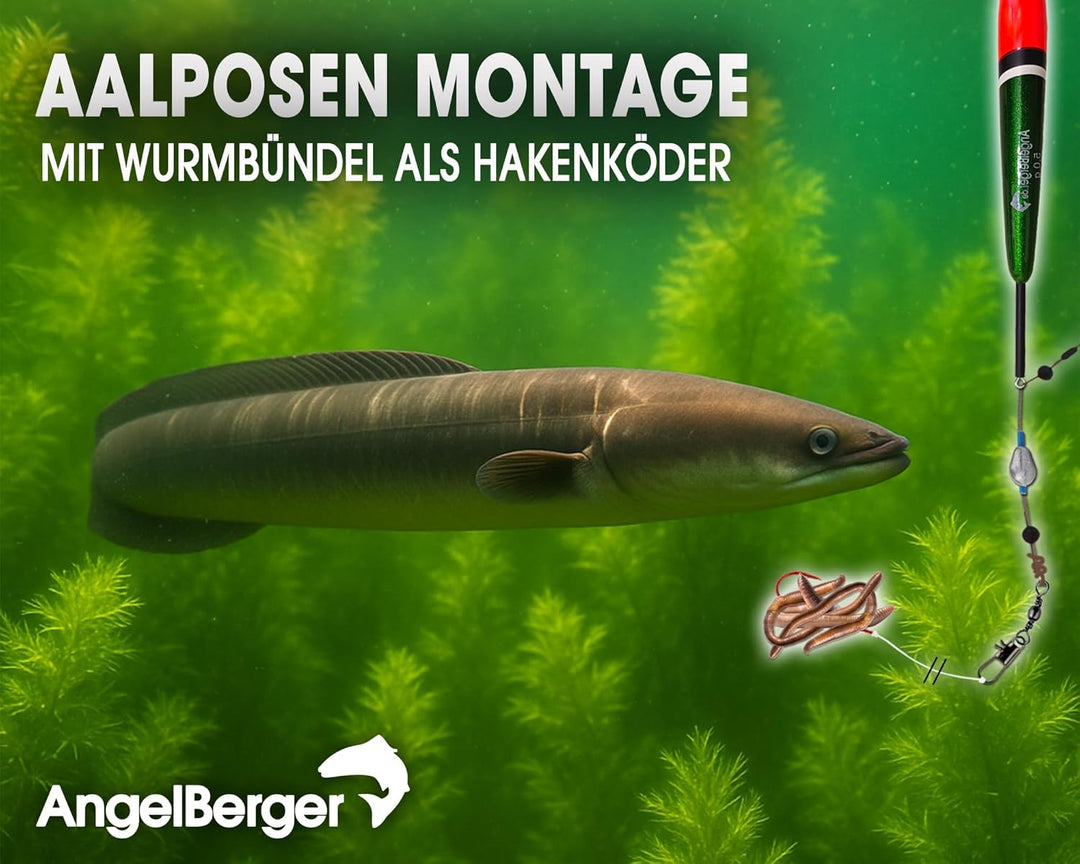 Angel-Berger Tele Angelset Rute Rolle mit Zubehör Angelset Aal