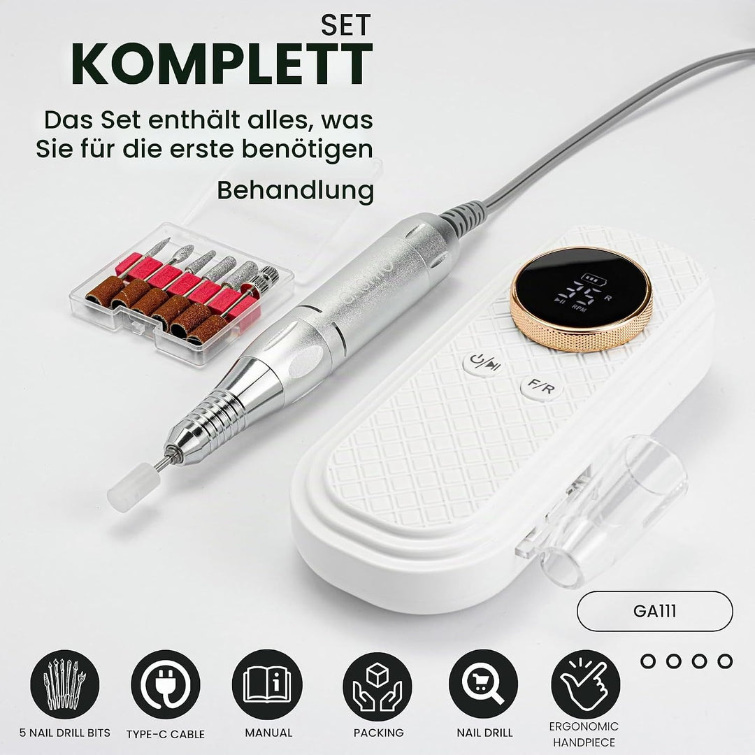 Nagelfräser Kabellos | Maniküre Pediküre Set Kabellos | Nail Drill 50W | Elektrische Nagelfeile | Na