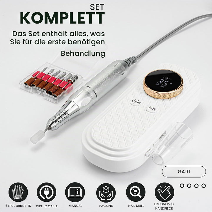 Nagelfräser Kabellos | Maniküre Pediküre Set Kabellos | Nail Drill 50W | Elektrische Nagelfeile | Na