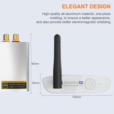 1Mii Bluetooth 5.0 HiFi Empfänger für Stereoanlage, Bluetooth Audio Adapter mit Audiophilem ESS DAC