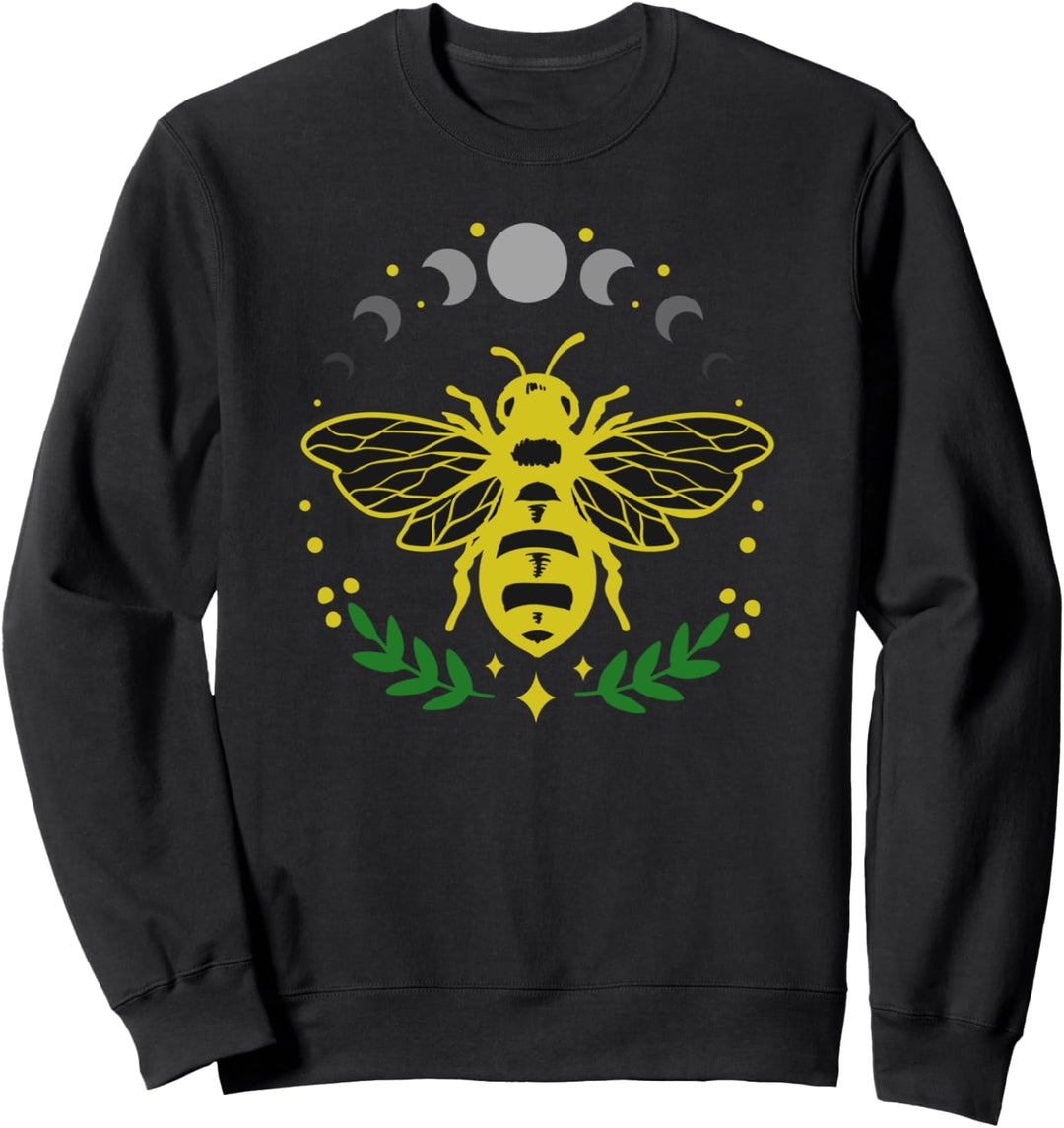Bienen- und Mondphasen im Himmel Sweatshirt