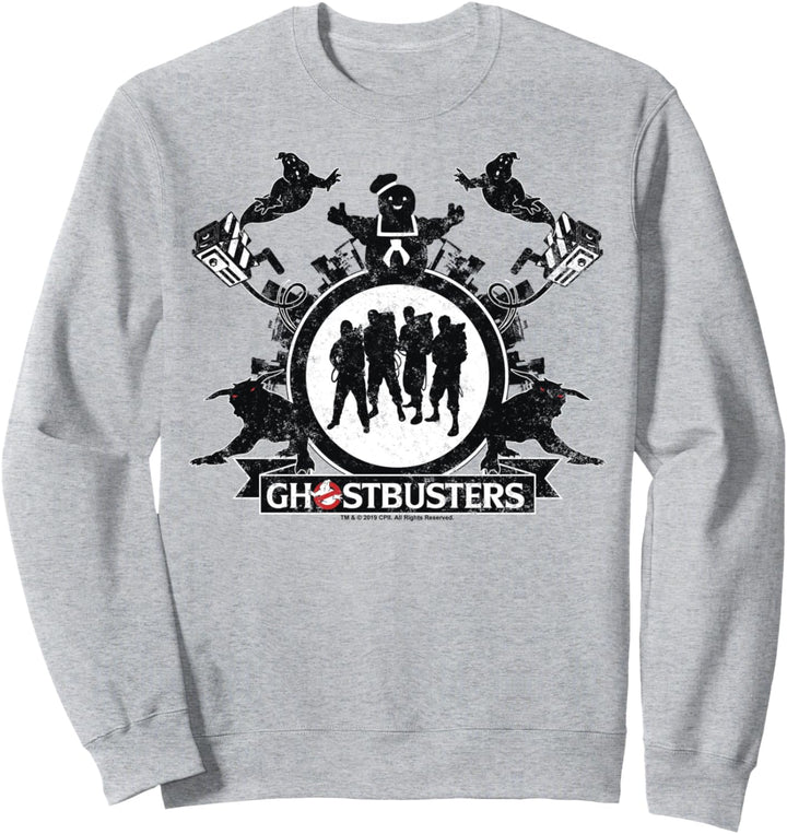 Ghostbusters Group Shot Silhouette Distressed Poster Sweatshirt
