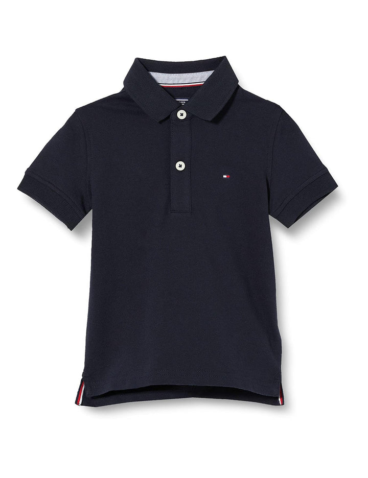 Tommy Hilfiger Jungen Poloshirt Kurzarm aus Bio-Baumwolle 122 Sky Captain, 122 Sky Captain