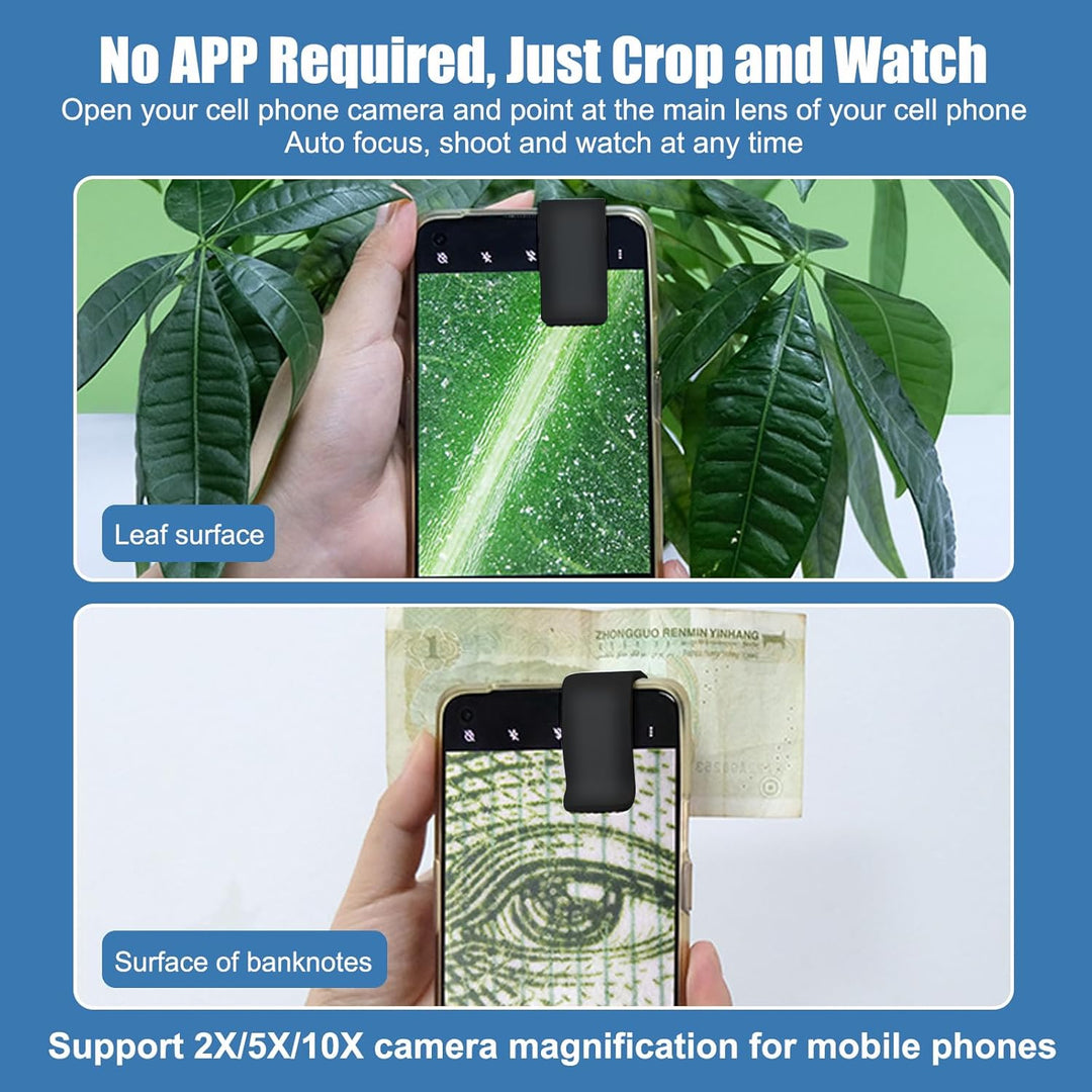 OBEST Handy Mikroskop, 200X Mini-Mikroskop für Smartphone-Kamera, Taschenmikroskop mit CPL Linse und