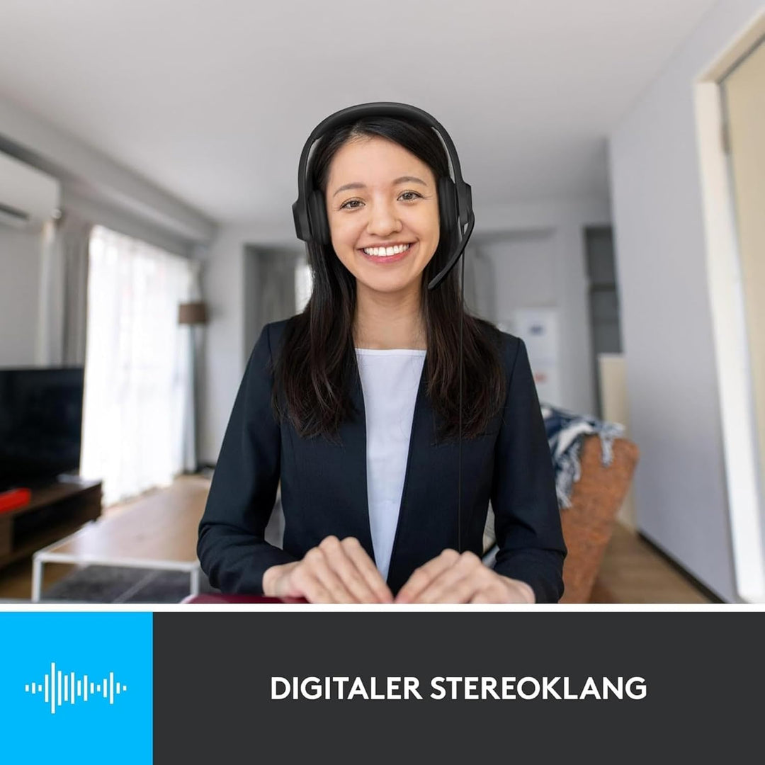 Logitech H390 Kopfhörer mit Mikrofon, Stereo-Headset, Mikrofon mit Rauschunterdrückung, Integrierte