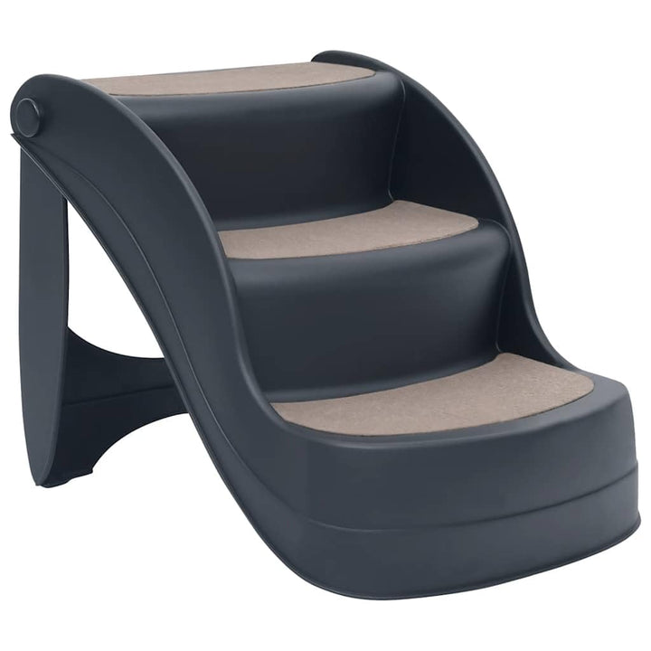 vidaXL Faltbare 3-stufige Hundetreppe dunkelgrau