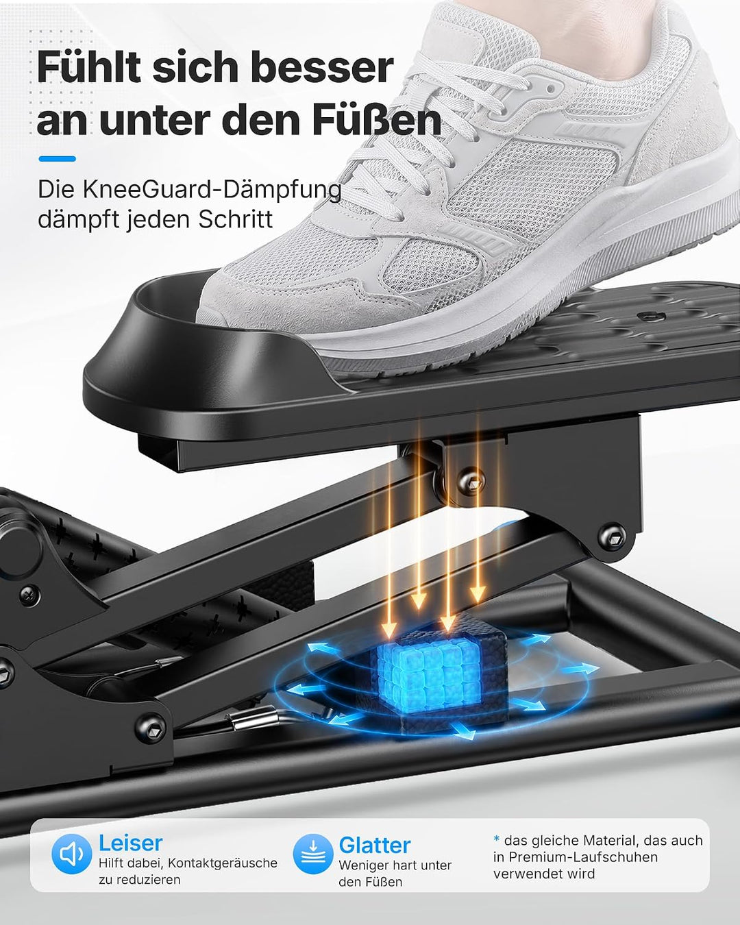 MERACH 3-in-1 Mini-Stepper für Zuhause Mit grosser Schritt &amp; Dämpfung | 6X Stärkeres Brennen Mit 12"