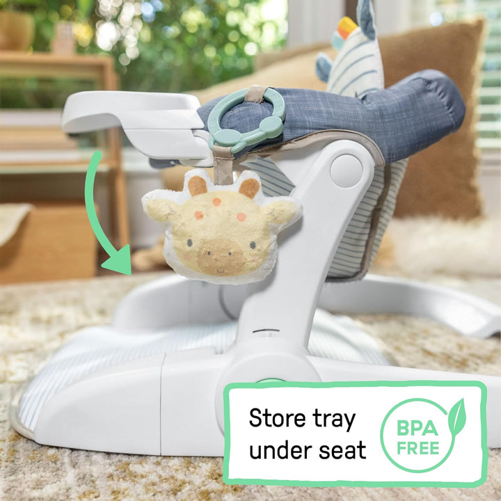 Ingenuity Prop Spot Sitzlernsitz Bodensitz für Baby, abnehmbares Tablett, 2 verknüpfbare Spielzeuge,
