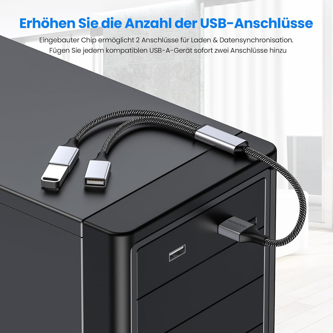 MOGOOD USB Splitter Kabel USB Y Splitter Adapter Dual USB 2.0 Netzkabe lweiterung für Lade/Daten übe