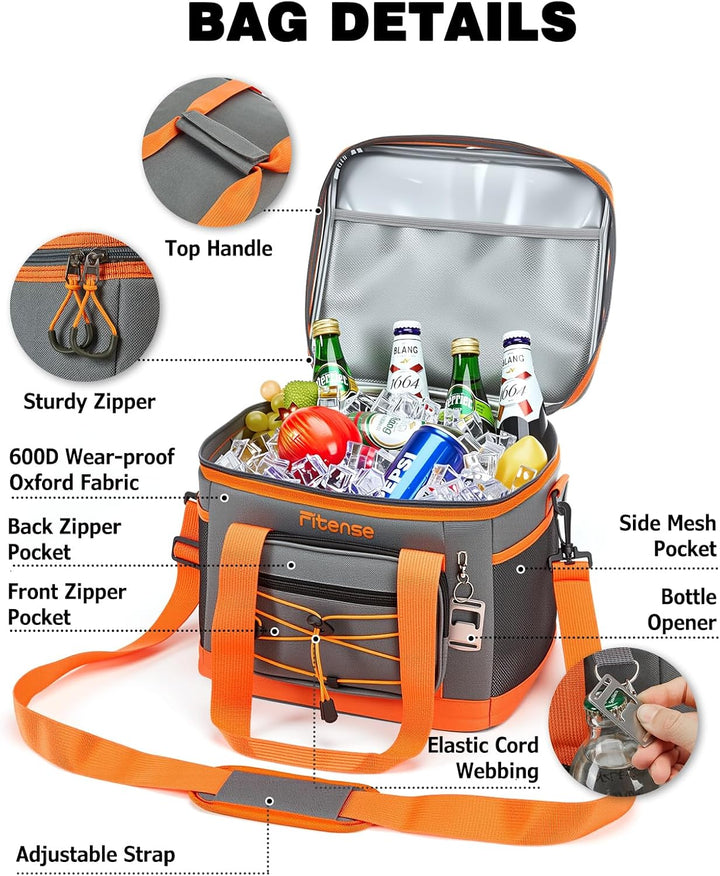 Kühltasche Faltbar, Weiche Kühltasche, 4-lagige isolierte auslaufsicher, Isoliertasche Kühlbox, isol