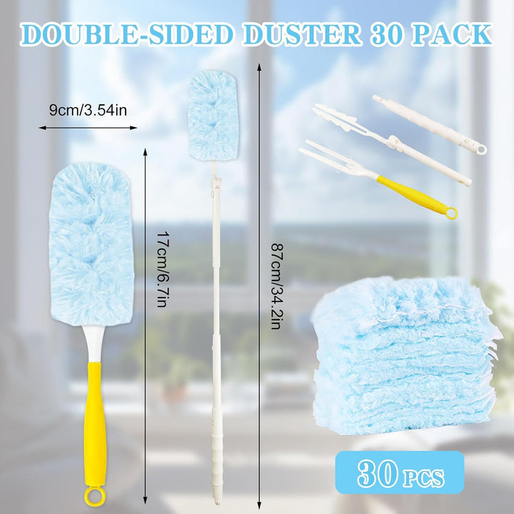 32 Stück für Swiffer Duster Staubmagnet Nachfüllpack Set,360° für Swiffer Staubwedel Teleskop Starte