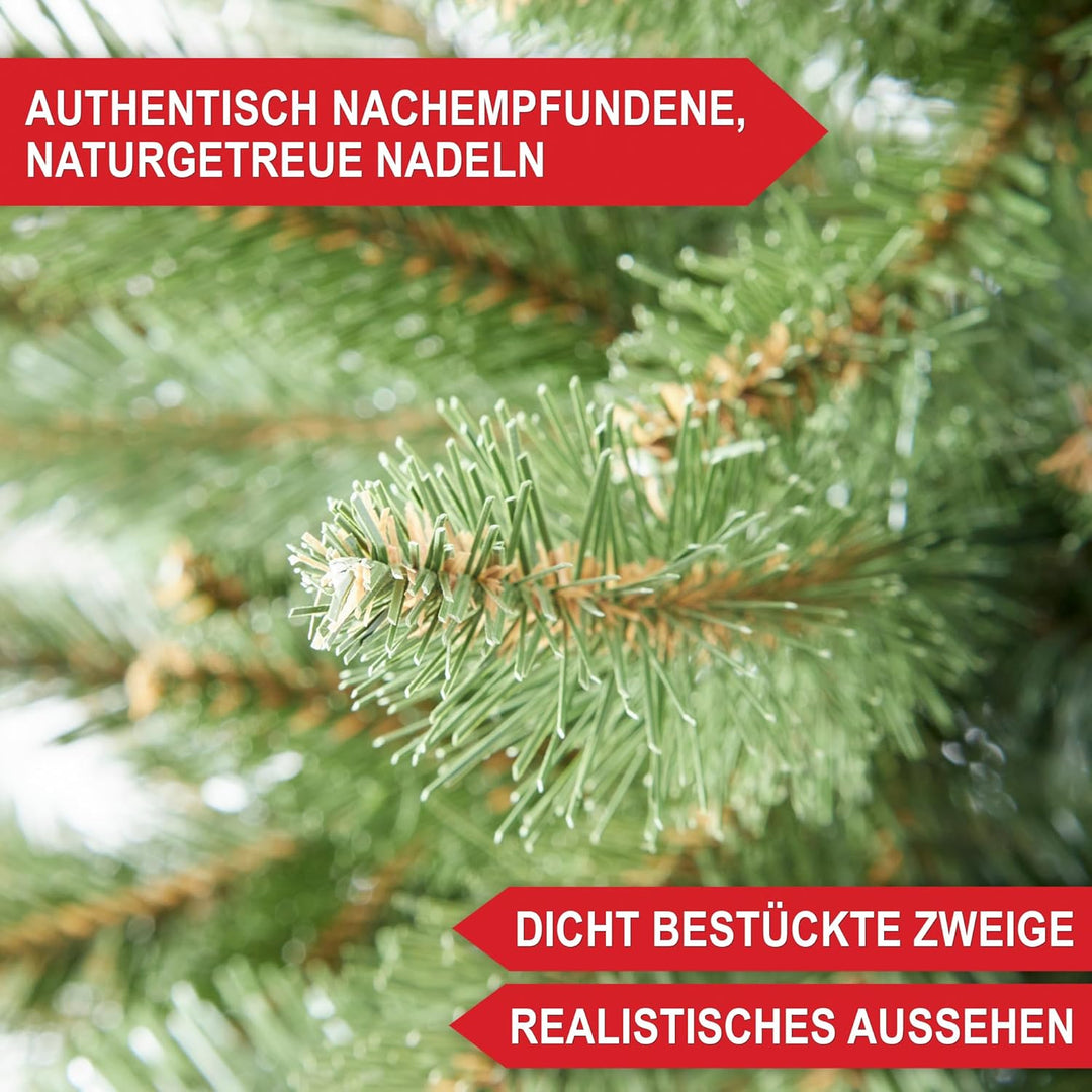 Künstlicher Weihnachtsbaum in Premium Qualität mit FSC-zertifiziertem Holzständer (Brandneu) – Natur