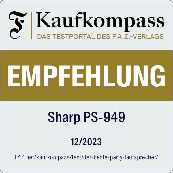 SHARP PS-949 XParty Street Beat – Tragbarer 200W Bluetooth Party-Lautsprecher mit LED-Lichtern, spri