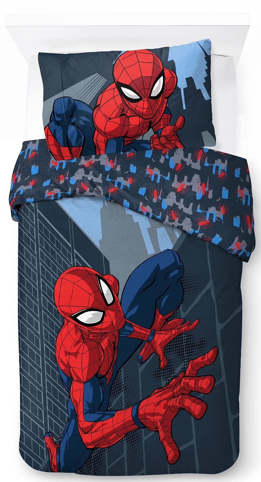 Jay Franco Marvel Spiderman City Streets Einzelbettgrösse Kinderbettwäsche-Set mit Bettbezug 135x200