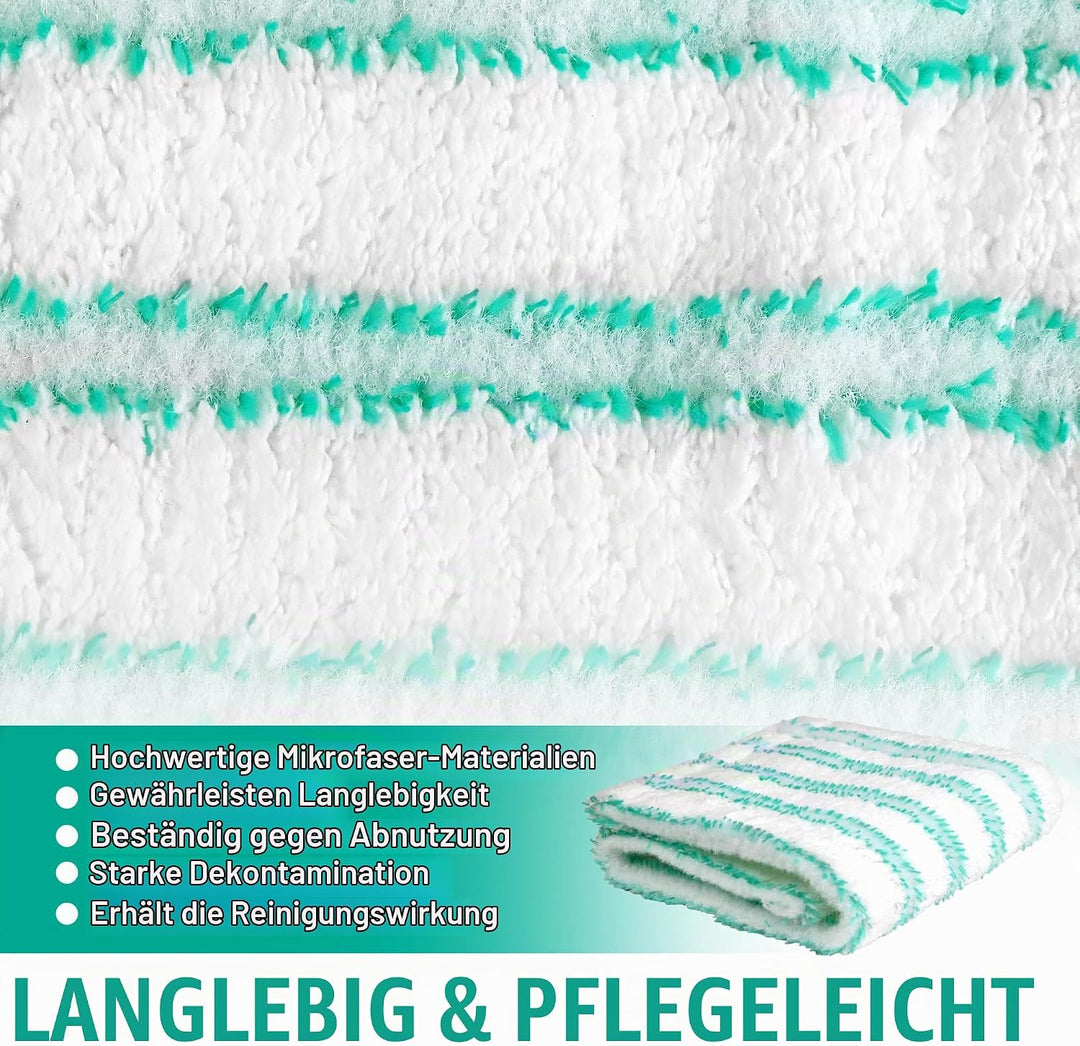 6er Pack Ersatz - Wischbezüge für Leifheit Profi XL Micro Duo/Cotton Plus, Bodenwischer Ersatzbezug