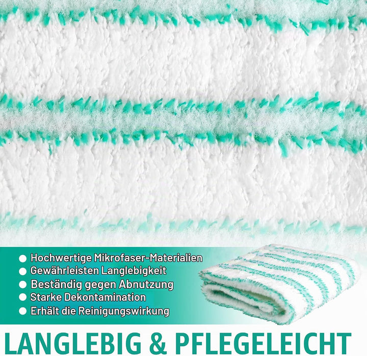 6er Pack Ersatz - Wischbezüge für Leifheit Profi XL Micro Duo/Cotton Plus, Bodenwischer Ersatzbezug
