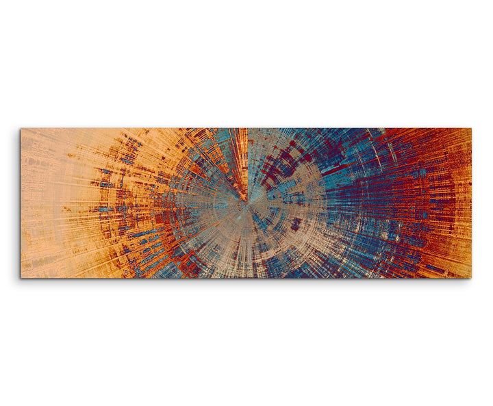 Wandbild 150x50cm Vintage Gemälde eines Baum Querschnitts auf Leinwand für Wohnzimmer, Büro, Schlafz