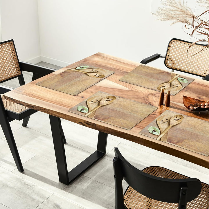 KitchenYeah© Platzsets Abwaschbar 6-Teilig 45x30 cm Tischsets Platzdeckchen rutschfeste Platzset Unt