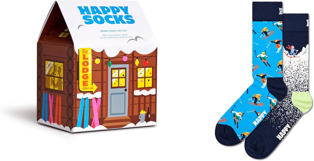 Happy Socks Weihnachtssocken – Feiertags-Baumwollsocken in lustigen Geschenkboxen – Schneemann- und