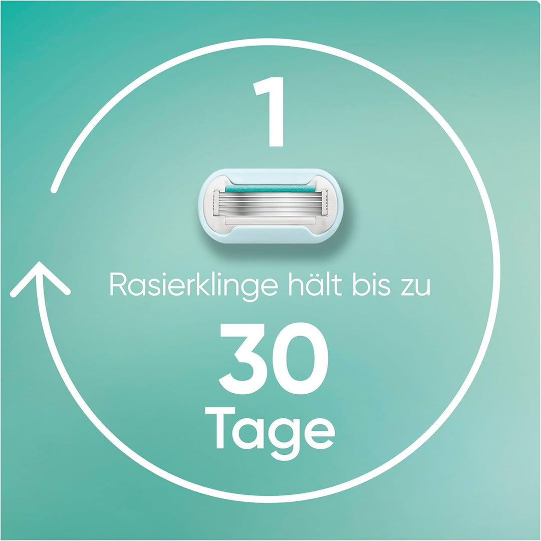 Gillette Venus Deluxe Smooth Sensitive Rasierer Damen, Damenrasierer + 9 Rasierklingen mit 5-fach Kl