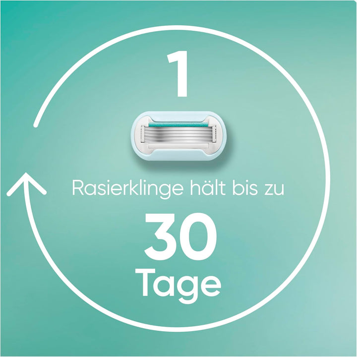 Gillette Venus Deluxe Smooth Sensitive Rasierer Damen, Damenrasierer + 9 Rasierklingen mit 5-fach Kl