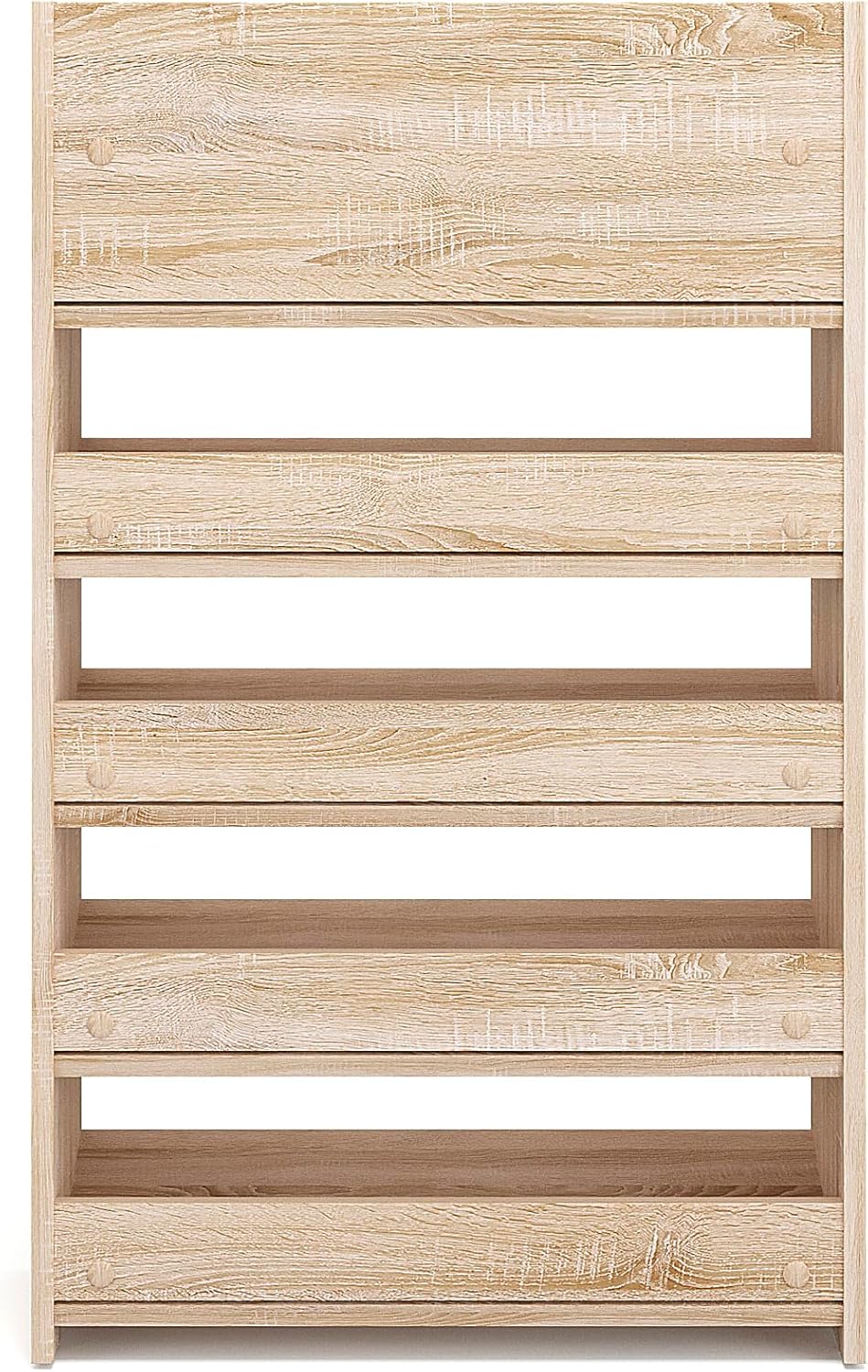 KOMTO Schuhregal Schmal - Schuhablage Flur mit 5 Ebenen Offener Schuhschrank Schuh Organizer Platzsp