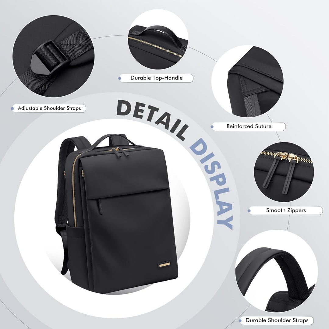 Rucksack Damen Laptop Reise Schulrucksack 15.6 Zoll mit Laptopfach, Wasserdicht Multifunktionaler Lä